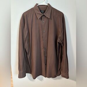 Men’s Claiborne Brown Button Up Long Sleeve Shirt
